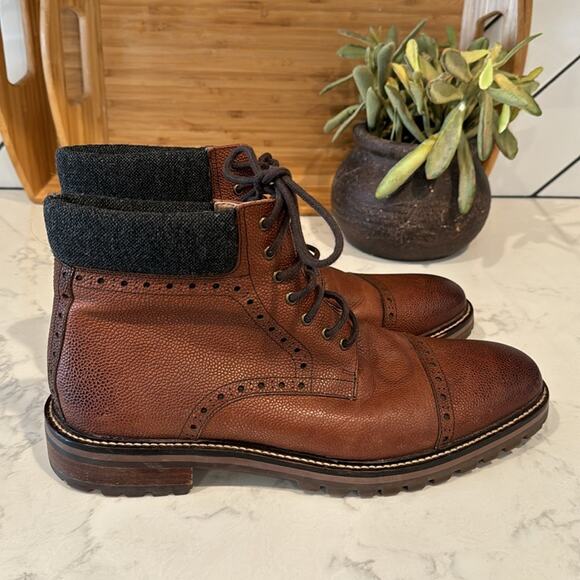 Warfield & Grand Darren cap toe lace up boots rugged academia leather size 11 - Picture 7 of 12
